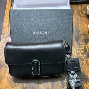 Black Crossbody Bag with Silver Accents